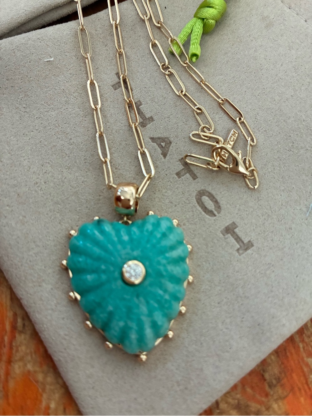 Thatch Malene Amazonite Heart Bail Charm - Picture 4 of 8
